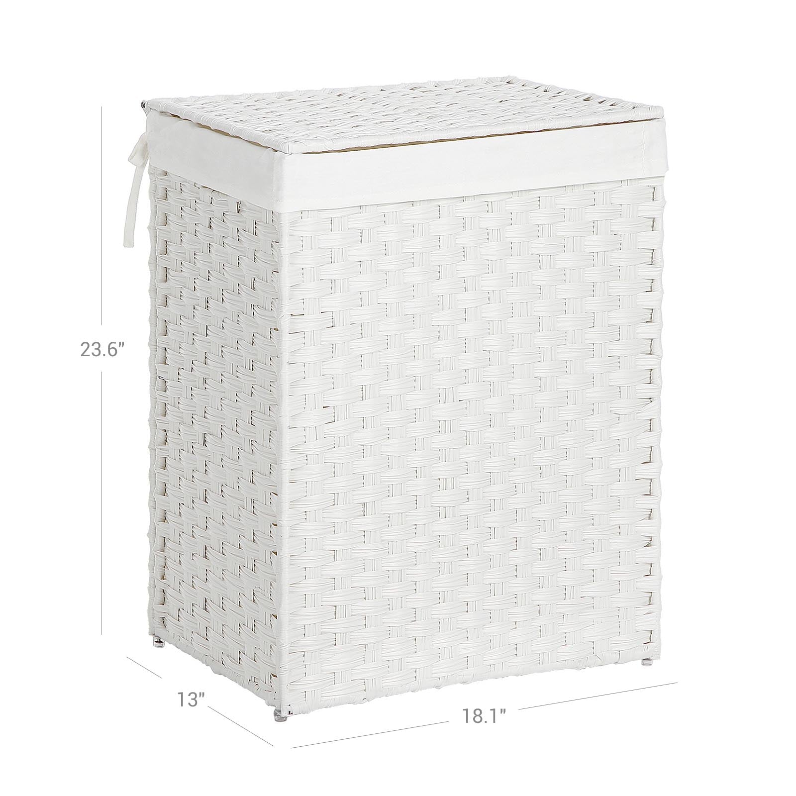 Laundry Basket – Synthetic Rattan – Natural – Foldable with Lid and Handles