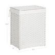 Laundry Basket – Synthetic Rattan – Natural – Foldable with Lid and Handles