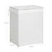 Laundry Basket – Synthetic Rattan – Natural – Foldable with Lid and Handles