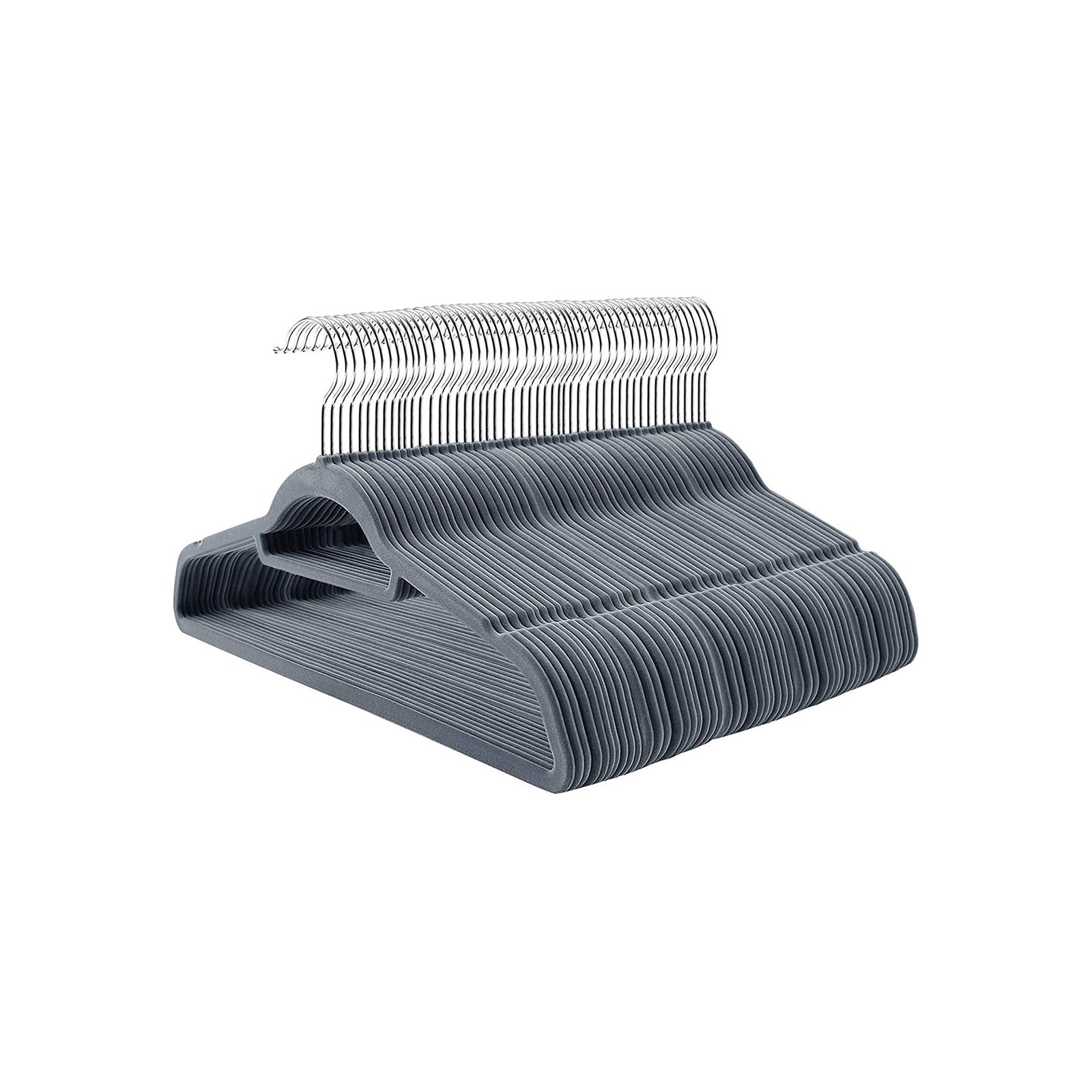 Velvet Hangers – Light Grey – Non-Slip – 360° Swivel Hooks – 100 Pack