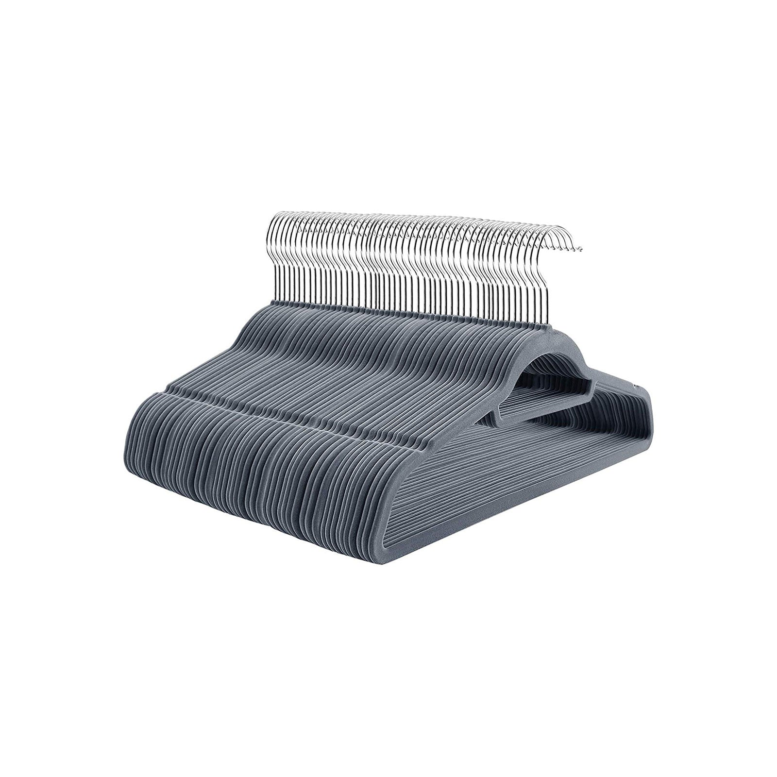 Velvet Hangers – Light Grey – Non-Slip – 360° Swivel Hooks – 100 Pack