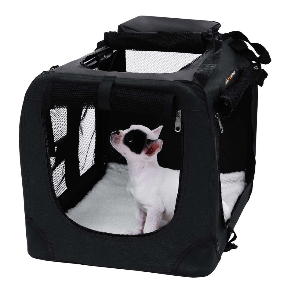 Dog Carrier – Fabric – Black – Lightweight and Folding