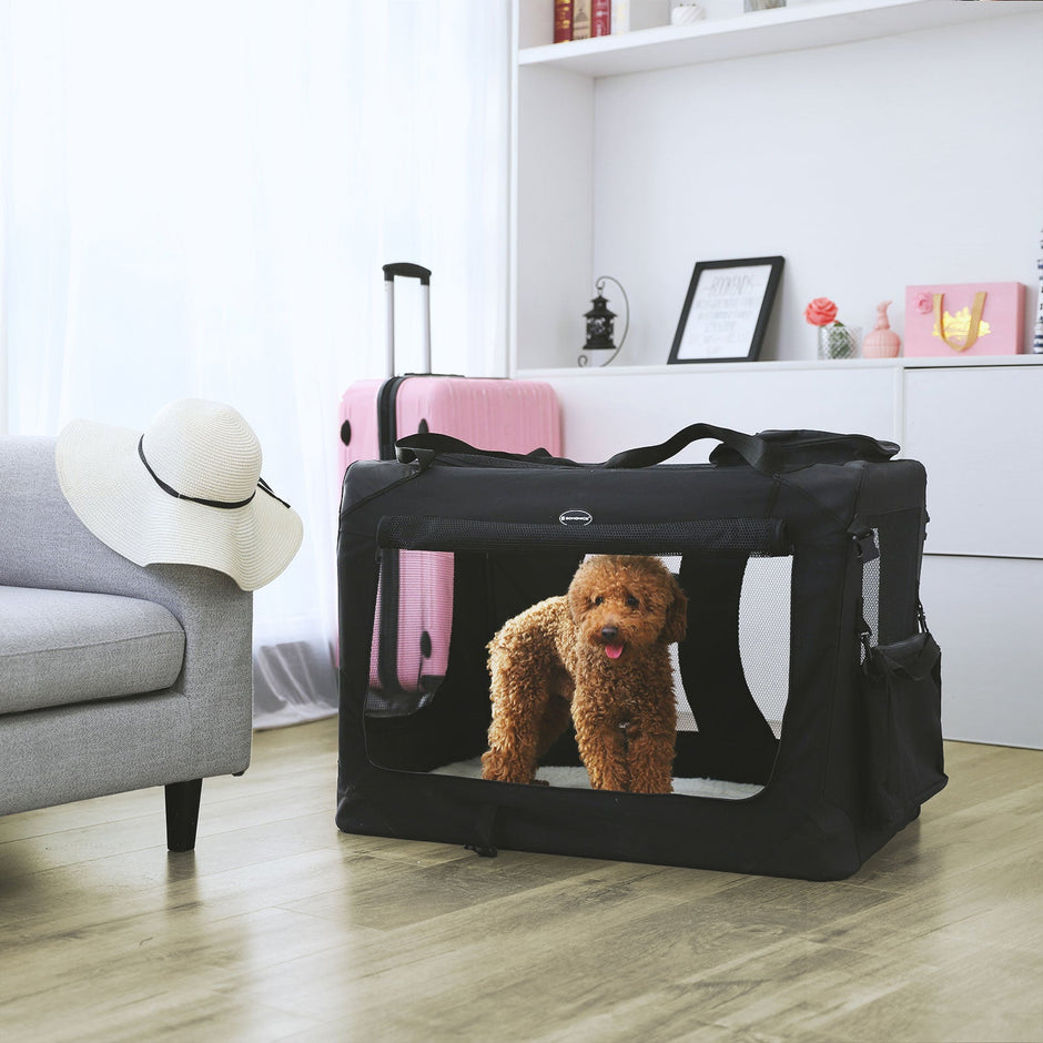 Pet Carrier – Fabric – Black – Lightweight and Folding Design