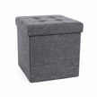 Storage Ottoman – Linenette – Dark Grey – Folding and Versatile Design