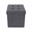 Storage Ottoman – Linenette – Dark Grey – Folding and Versatile Design
