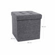 Storage Ottoman – Linenette – Dark Grey – Folding and Versatile Design
