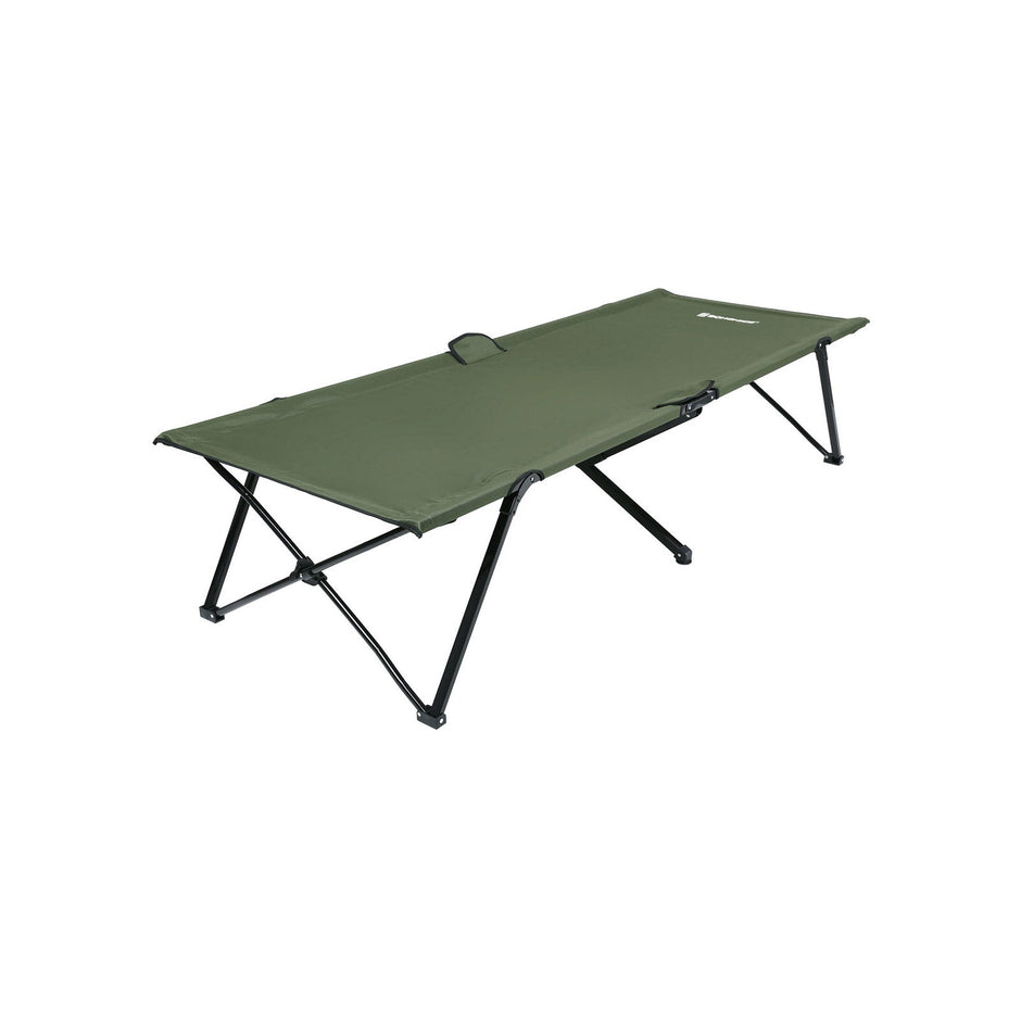 Folding Camping Bed – Steel – Black – Supports Up to 260 kg, XXL Size 205 x 75 x 46 cm