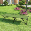 Folding Camping Bed – Steel – Black – Supports Up to 260 kg, XXL Size 205 x 75 x 46 cm