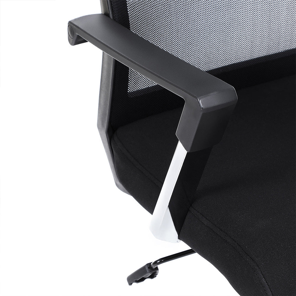 Mesh Office Chair – Fabric – Black – Adjustable Height with Lumbar Support and Tilt Mechanism