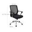Mesh Office Chair – Fabric – Black – Adjustable Height with Lumbar Support and Tilt Mechanism