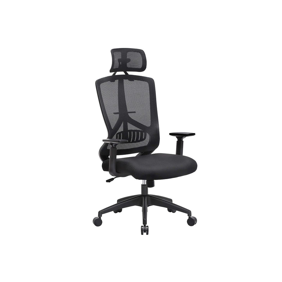 Ergonomic Office Chair – Mesh – Black – Adjustable Headrest, Armrest, and Lumbar Support