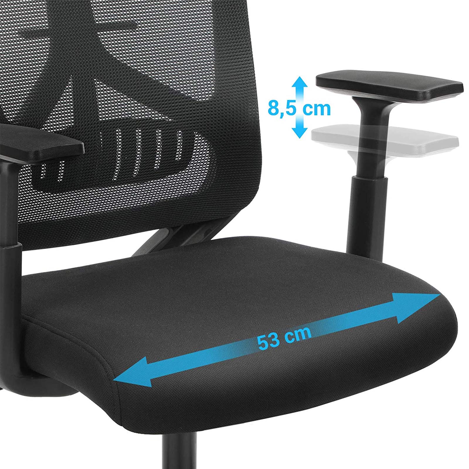 Ergonomic Office Chair – Mesh – Black – Adjustable Headrest, Armrest, and Lumbar Support