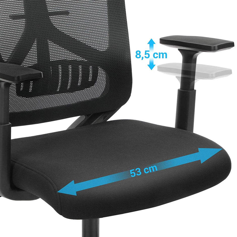 Ergonomic Office Chair – Mesh – Black – Adjustable Headrest, Armrest, and Lumbar Support