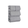 Stackable Storage Bins – Metal Frame – Grey – Magnetic Closure, Set of 4
