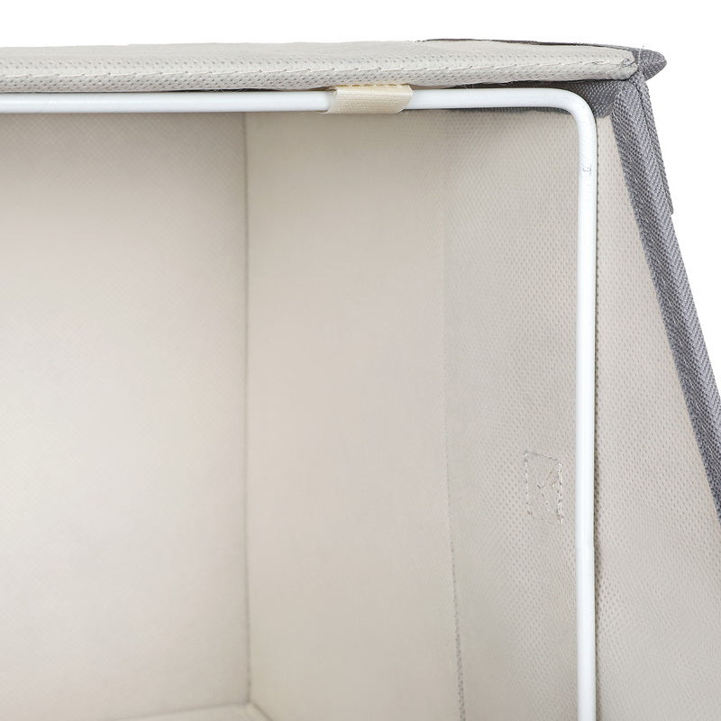 Stackable Storage Bins – Metal Frame – Grey – Magnetic Closure, Set of 4