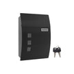 Wall-Mounted Lockable Mailbox – Steel – Black – With Viewing Windows and Nameplate