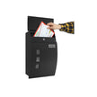 Wall-Mounted Lockable Mailbox – Steel – Black – With Viewing Windows and Nameplate