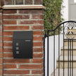Wall-Mounted Lockable Mailbox – Steel – Black – With Viewing Windows and Nameplate