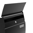 Wall-Mounted Lockable Mailbox – Steel – Black – With Viewing Windows and Nameplate