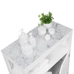 Bathroom Storage Cabinet – MDF – White – Marble-Like Pattern, Open and Adjustable Closed Shelf