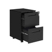 Mobile File Cabinet – Metal – Matte Black – 2 Drawers with Lock