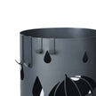 Umbrella Stand – Metal – Matte Anthracite Grey – Round with Water Tray and Hooks