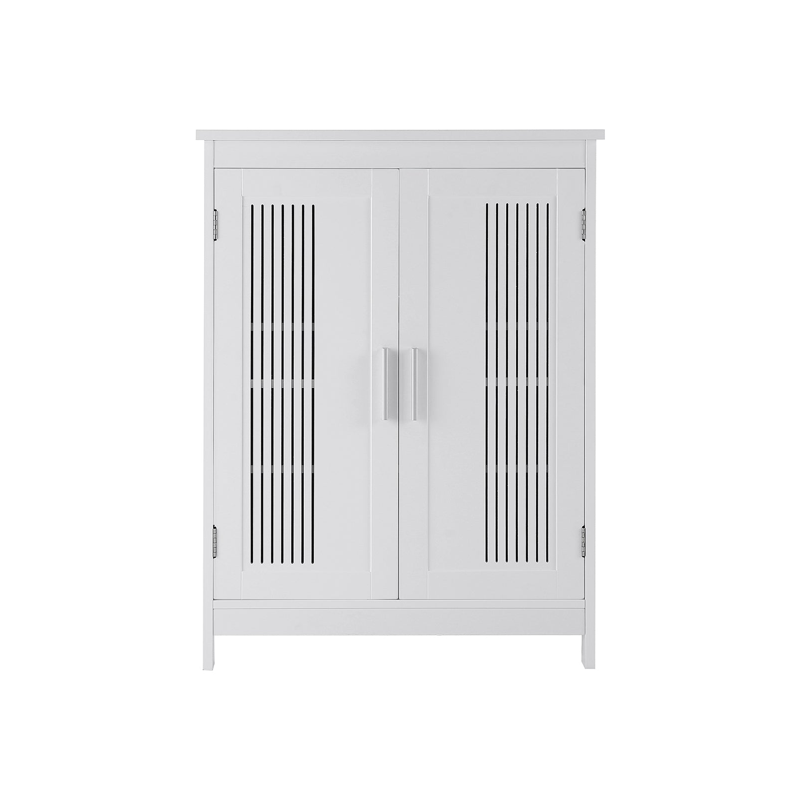 Bathroom Floor Cabinet – Wood – Matte White – 2-Door with Adjustable Shelves