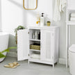 Bathroom Floor Cabinet – Wood – Matte White – 2-Door with Adjustable Shelves