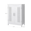 Bathroom Floor Cabinet – Wood – Matte White – 2-Door with Adjustable Shelves