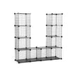 Cubes Storage Organiser – Metal Wire Mesh – Black – Interlocking Design with Large Capacity