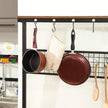 Kitchen Baker's Rack – Metal and Wood – Rustic Brown – Multi-Functional with Storage Shelves and Hooks