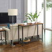 Console Table – Metal and Wood – Rustic Brown and Black – Mesh Shelf