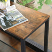 Console Table – Metal and Wood – Rustic Brown and Black – Mesh Shelf