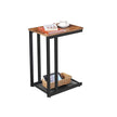 Mesh Shelf Side Table – Metal and Wood – Rustic Brown – Space-Saving Design