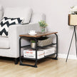 Shoe Bench – Metal and Mesh – Rustic Brown – Space-Saving Design with 2 Shelves