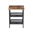Side Table Set – Metal – Industrial Style – Adjustable Mesh Shelves