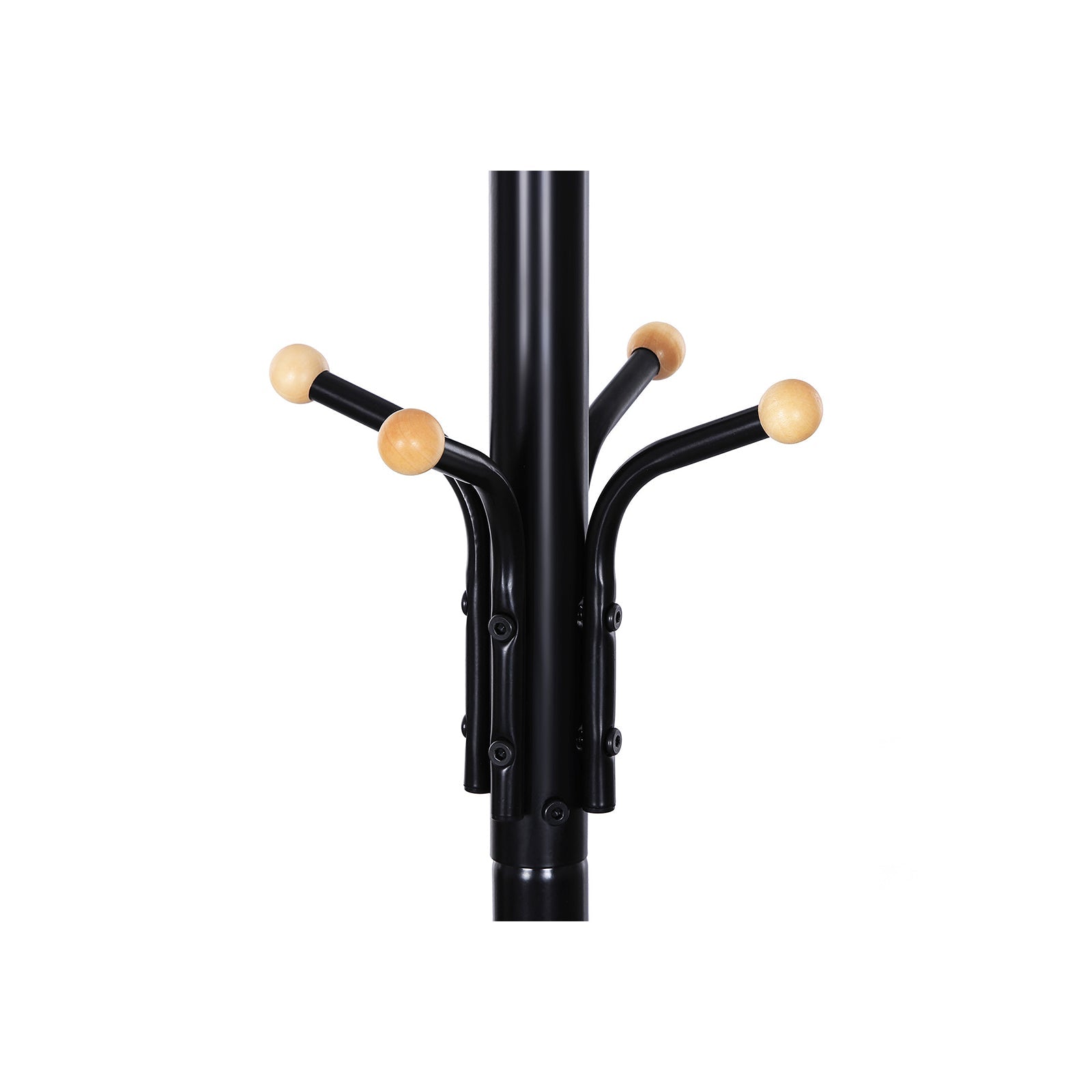 Clothes Stand – Metal – Black – 182 cm Height with Hat and Handbag Hooks
