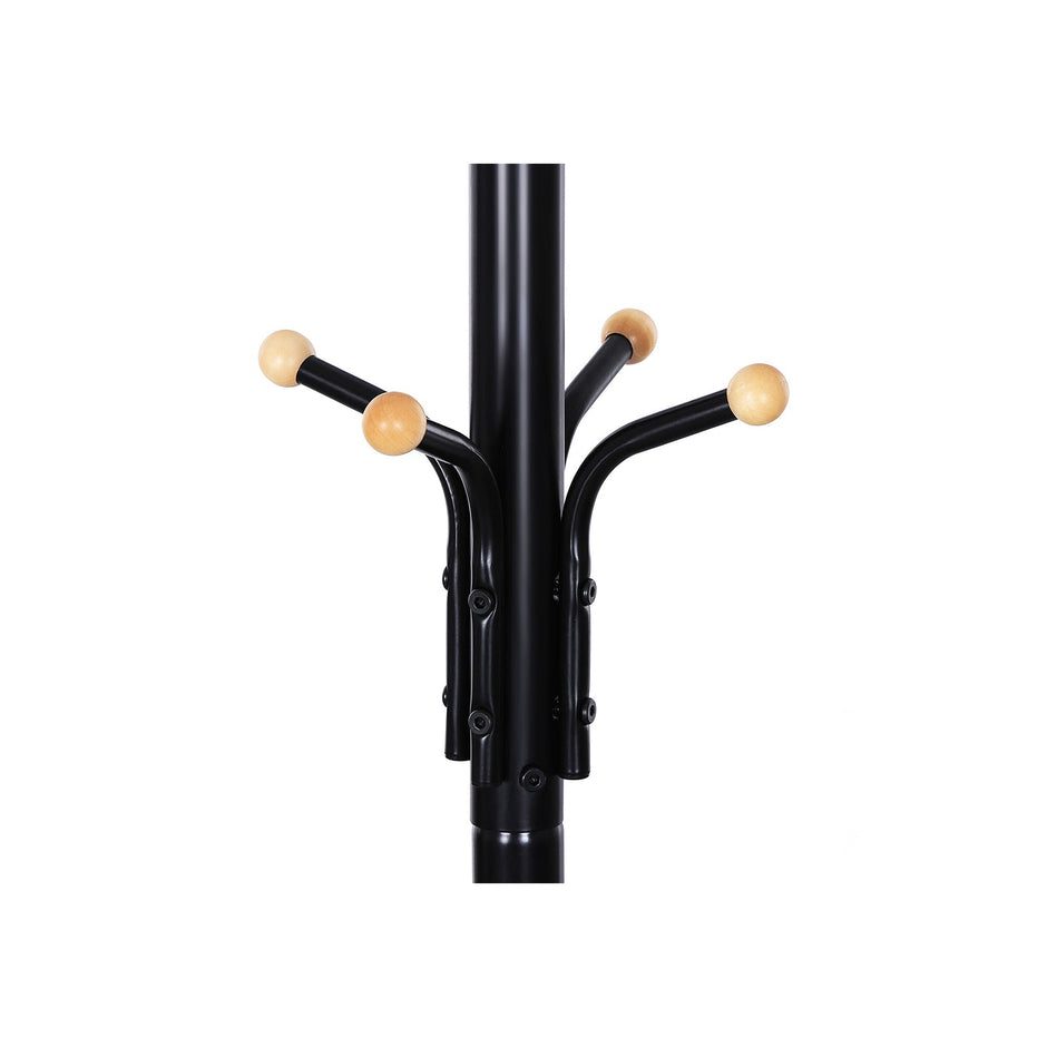 Clothes Stand – Metal – Black – 182 cm Height with Hat and Handbag Hooks