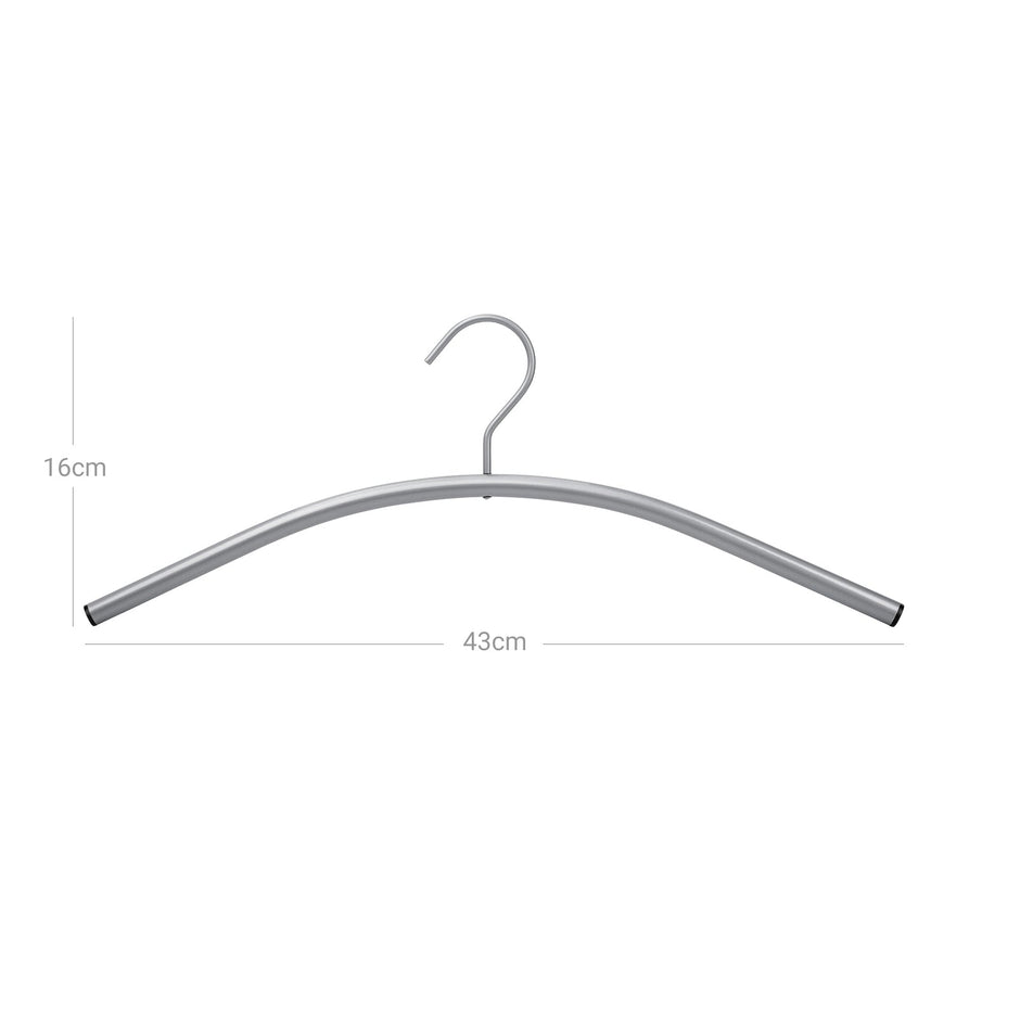 Heavy Duty Metal Coat Hangers – Metal – Grey – 360° Swivel Hook, 10 Pack, 43 cm Wide