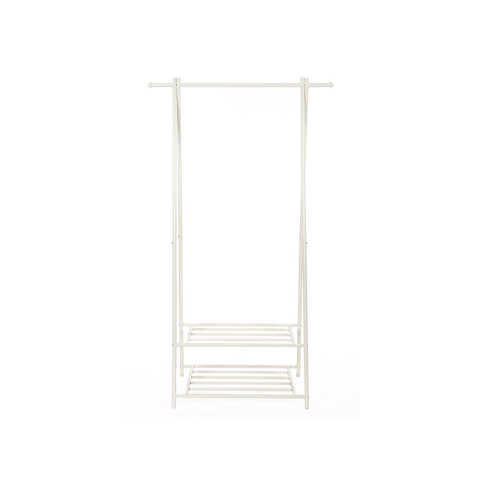 Metal Coat Rack – Metal – Black – 2-Tier Entryway Organizer with Shoe and Hat Stand
