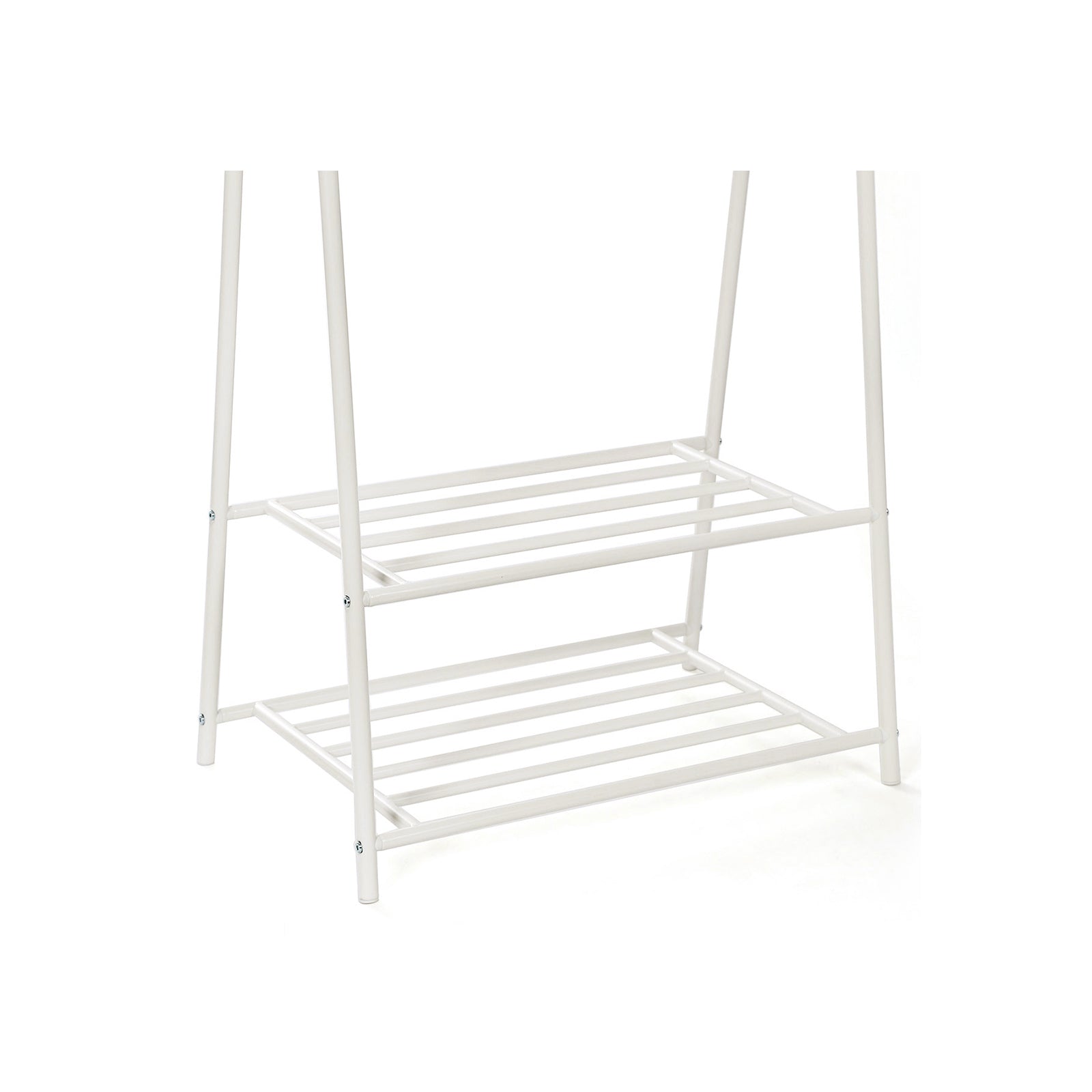 Metal Coat Rack – Metal – Black – 2-Tier Entryway Organizer with Shoe and Hat Stand