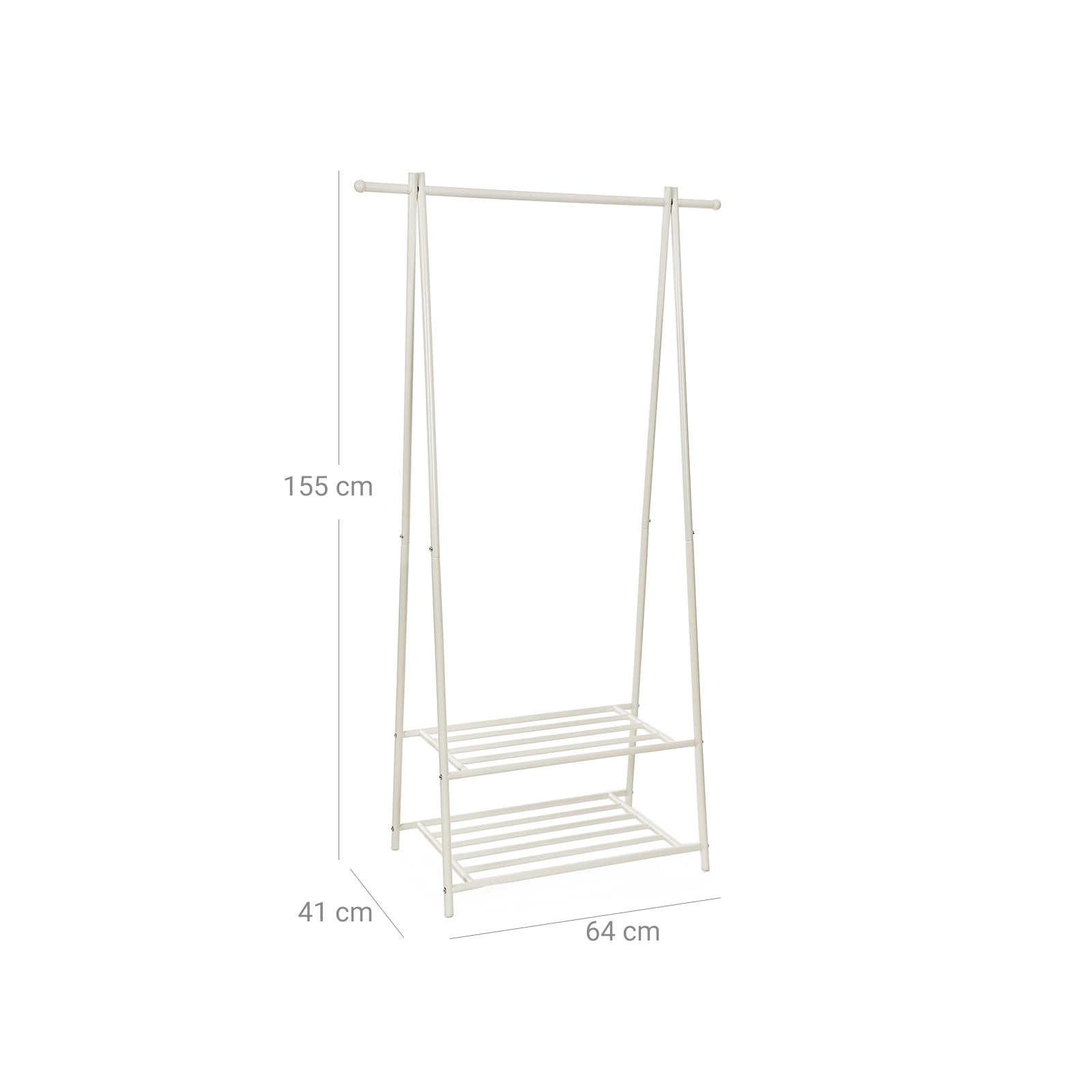 Metal Coat Rack – Metal – Black – 2-Tier Entryway Organizer with Shoe and Hat Stand