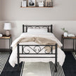 Double Bed Frame – Metal – Black – Fits 140 x 190 cm Mattress, No Box Spring Needed, Simple Assembly