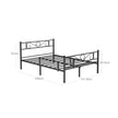 Double Bed Frame – Metal – Black – Fits 140 x 190 cm Mattress, No Box Spring Needed, Simple Assembly