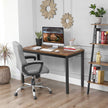 Computer Desk – Metal – Black and White – Large Desktop, Easy Assembly