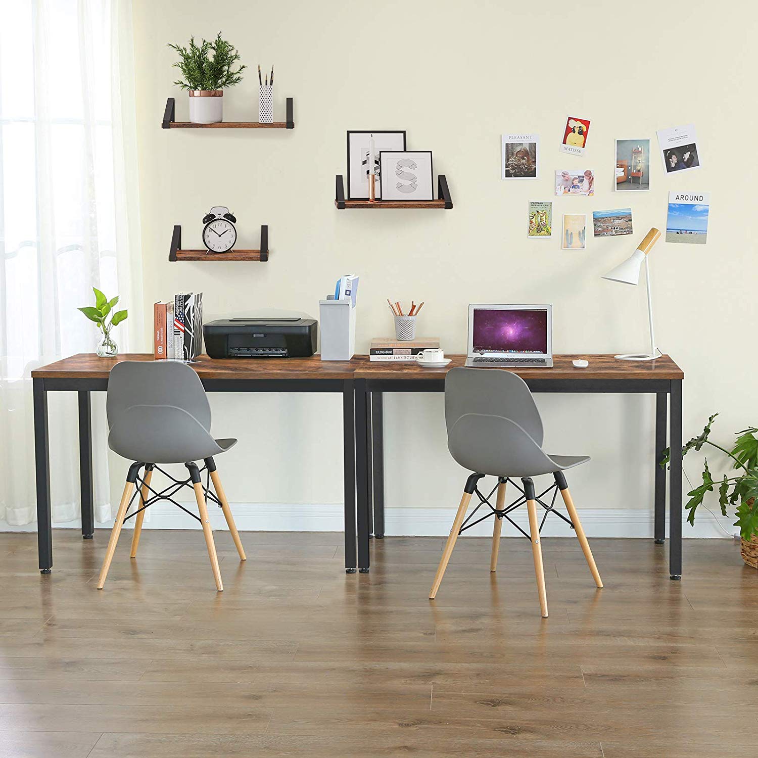 Computer Desk – Metal – Black and White – Large Desktop, Easy Assembly