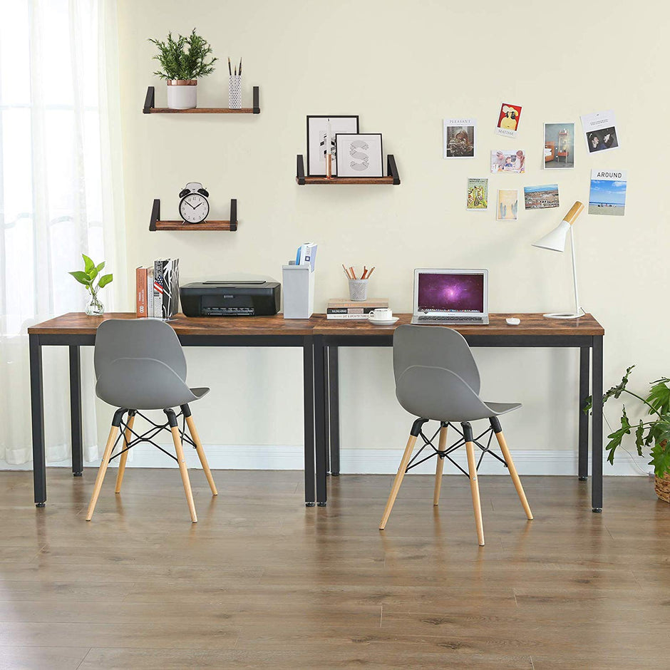 Computer Desk – Metal – Black and White – Large Desktop, Easy Assembly