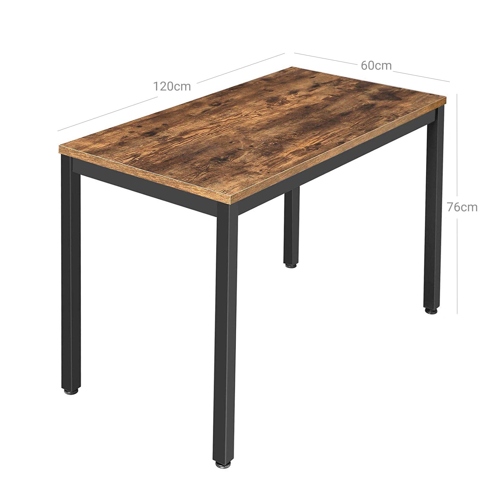 Computer Desk – Metal – Black and White – Large Desktop, Easy Assembly