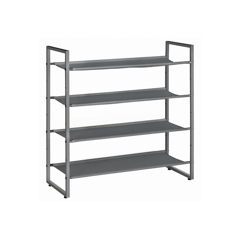 Shoe Rack – Metal Frame & Oxford Fabric – Black – Adjustable & Expandable 4-Tier Design