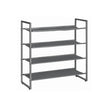 Shoe Rack – Metal Frame & Oxford Fabric – Black – Adjustable & Expandable 4-Tier Design